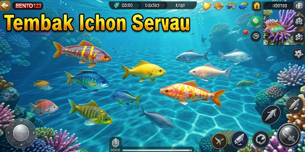 Screenshot menunjukkan momen menembak ikan dalam BENTO123 yang seru.