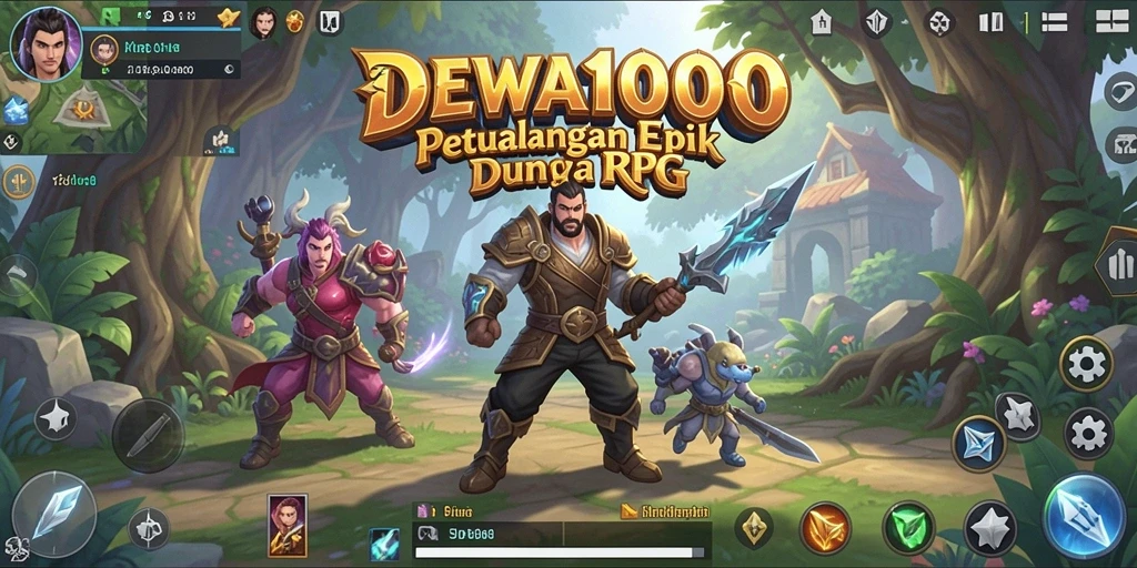 Tampilan gameplay RPG yang menakjubkan dalam DEWA1000.