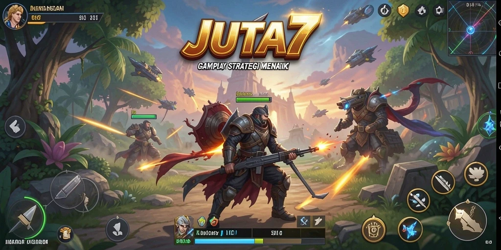 Tampilan gameplay JUTA7 yang menonjolkan strategi SLG.