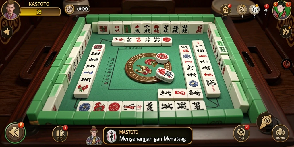 Screenshot gameplay KASTOTO menampilkan serunya permainan Mahjong.