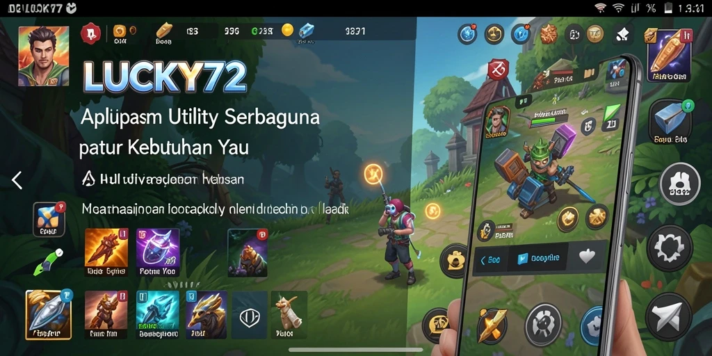 Tampilan utama aplikasi LUCKY72 dengan fitur pengingat dan pengelolaan tugas.