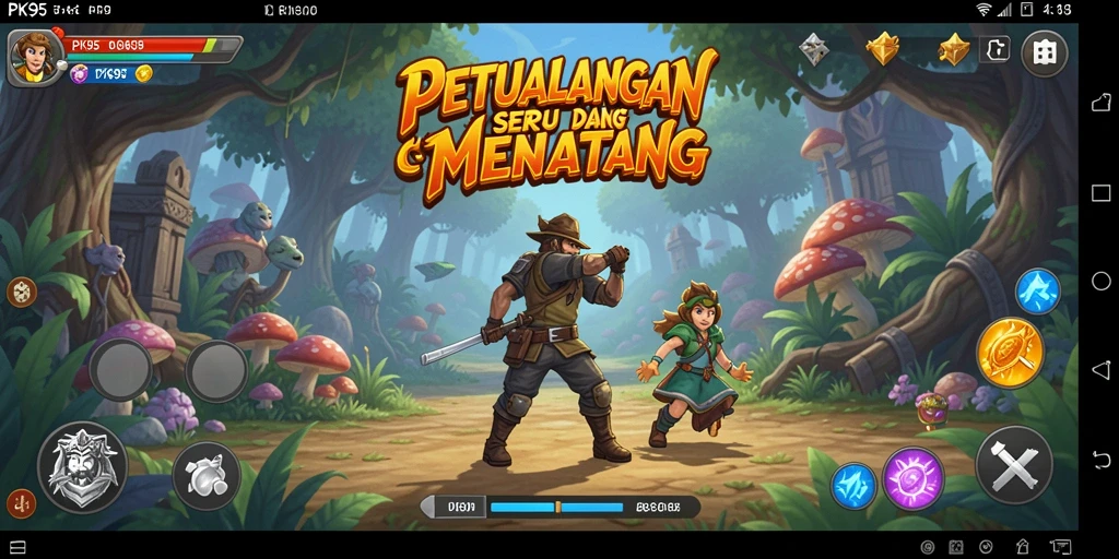Screenshot gameplay PK95 menampilkan aksi petualangan seru.