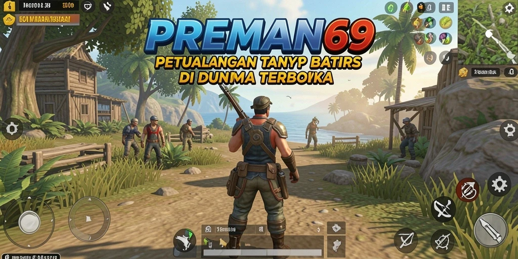 Screenshot gameplay PREMAN69 menampilkan petualangan dalam dunia terbuka yang luas.