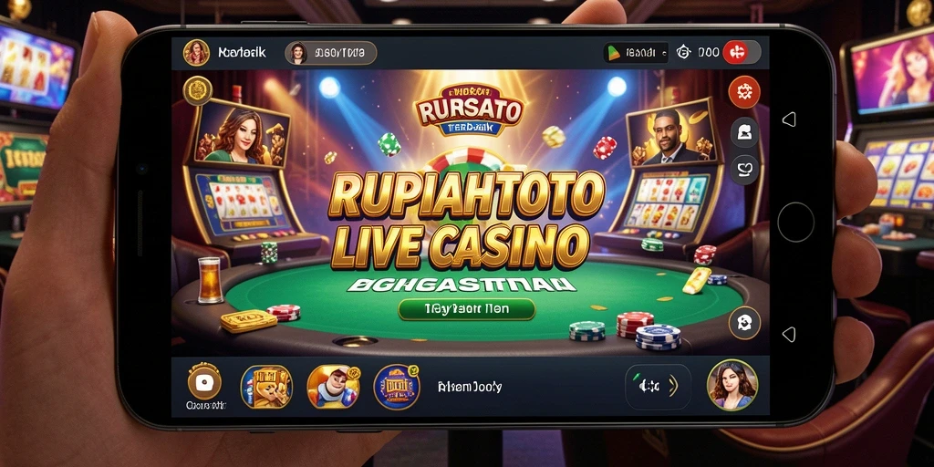 Screenshot gameplay RUPIAHTOTO menampilkan suasana kasino yang nyata dan dealer profesional.