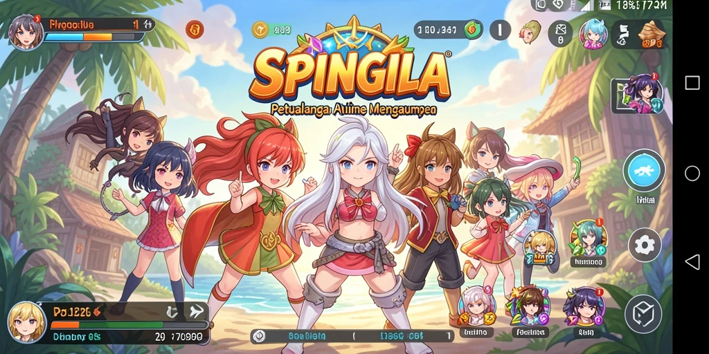 Screenshot gameplay yang menampilkan karakter Anime yang dinamis.