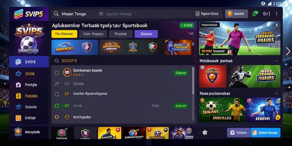 Tampilan menarik dan intuitif dari SVIP5 dengan berbagai pilihan taruhan Sportsbook.