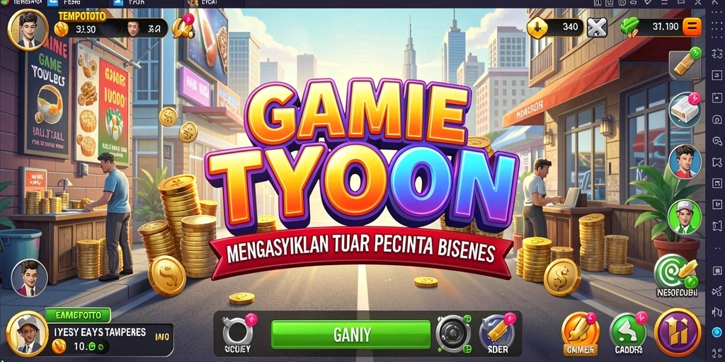 Tangkapan layar gameplay TEMPOTOTO yang menunjukkan pengalaman Tycoon.