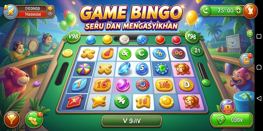 Tampilan menarik dari gameplay Bingo di V98.