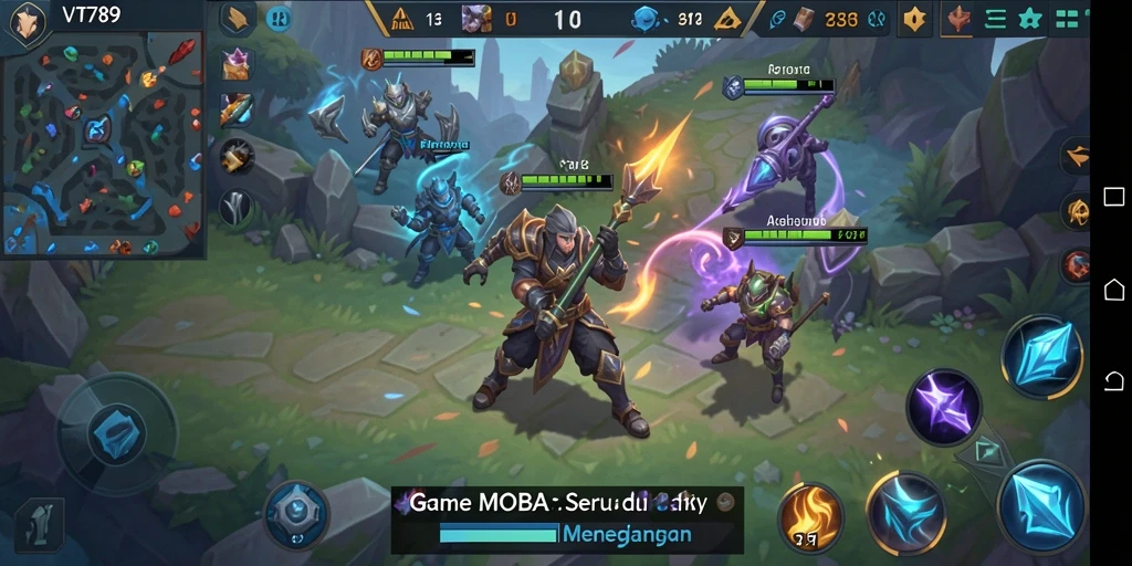 Tampilan gameplay seru di VT789 dengan aksi MOBA yang mendebarkan.
