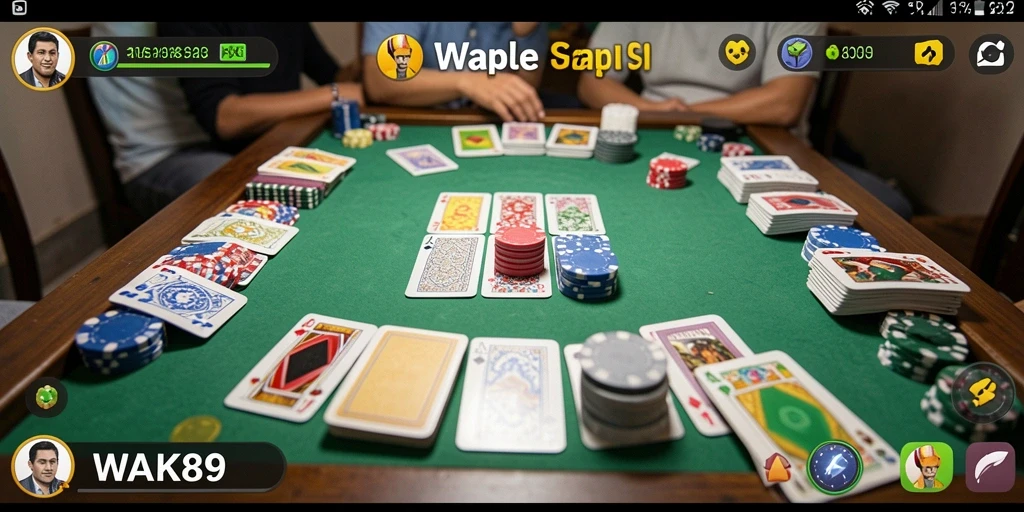 Tampilan gameplay seru dari WAK89 saat memainkan Gaple.