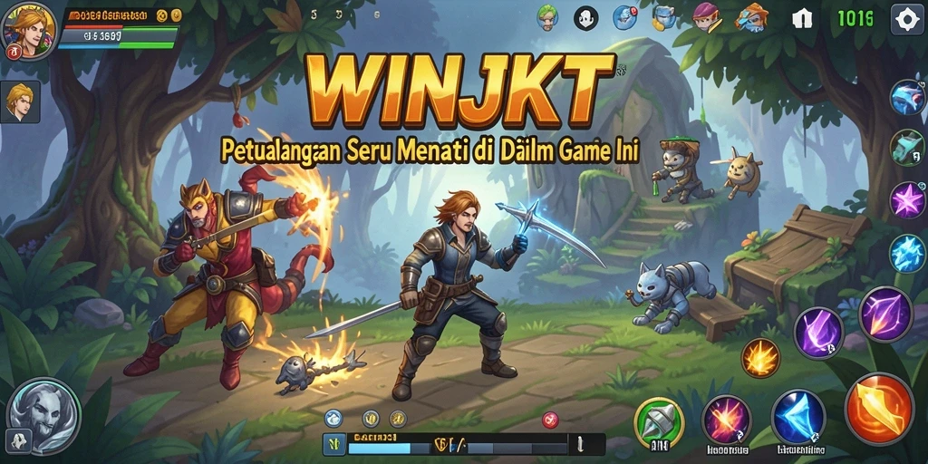 Screenshot WINJKT menunjukkan karakter beraksi dalam petualangan yang mendebarkan.